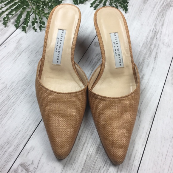 Stubbs & Wootton Palm Beach Woven Wedge Mules - Picture 5 of 7